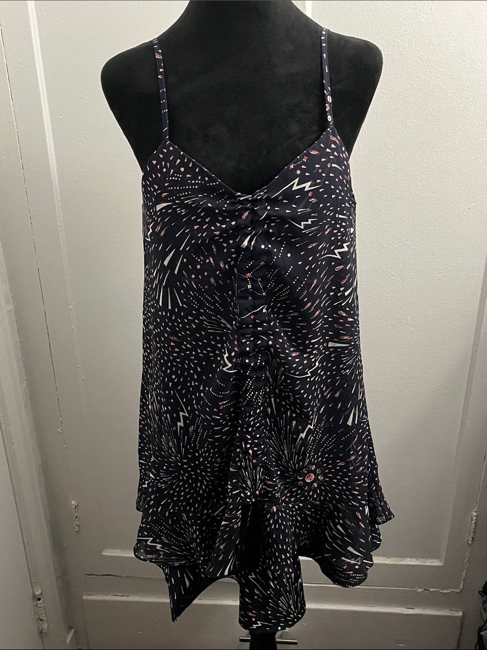 Wardrobe vintage-style black spaghetti strap mini dress